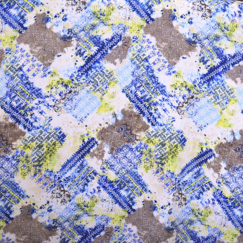 Viscose Imprimée Mosaïque Bleu - Ribes y Casals