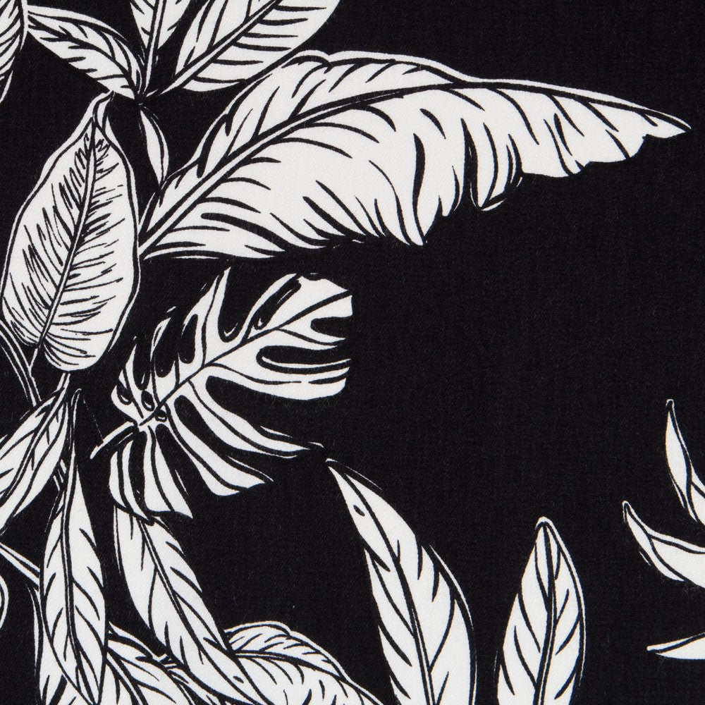 Viscose Feuilles Noir Blanc - Ribes y Casals