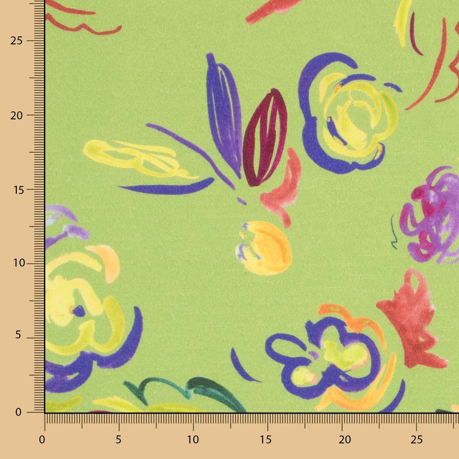 Viscose Imprimé Fleur Pistache - Ribes y Casals