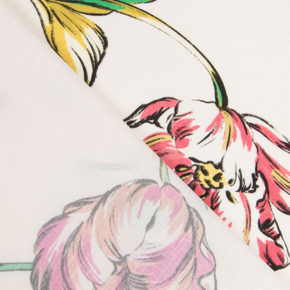 Viscose Imprimé Tulipe Écru - Ribes y Casals