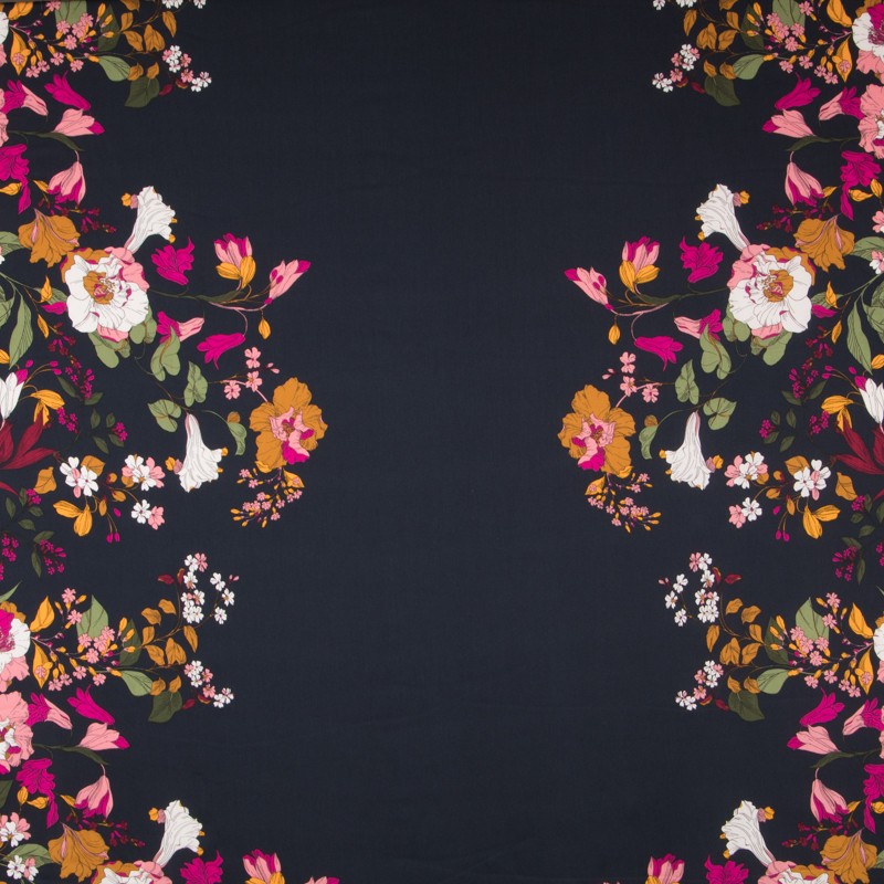 Viscose Floral Bleu Nuit - Ribes y Casals