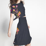 Viscose Floral Bleu Nuit - Ribes y Casals