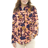 Viscose Floral Rose Saumon - Ribes y Casals