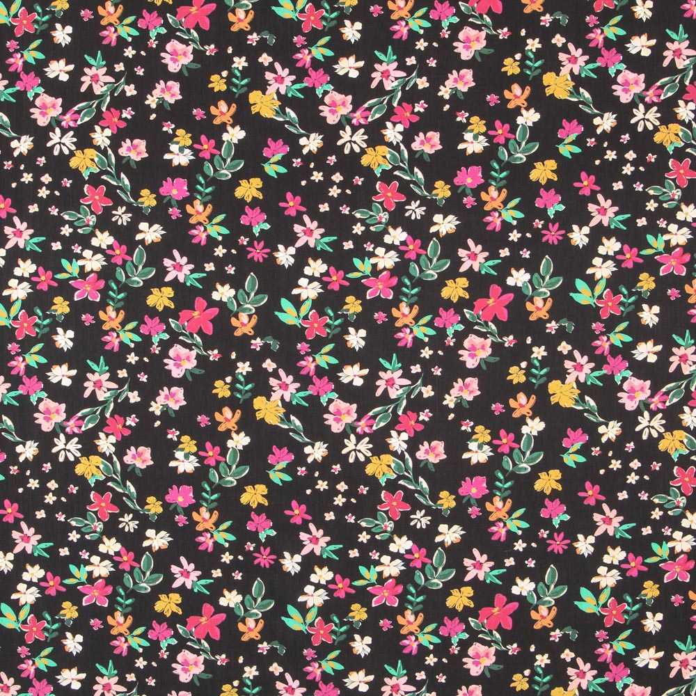 Viscose Florale Noire - Ribes y Casals