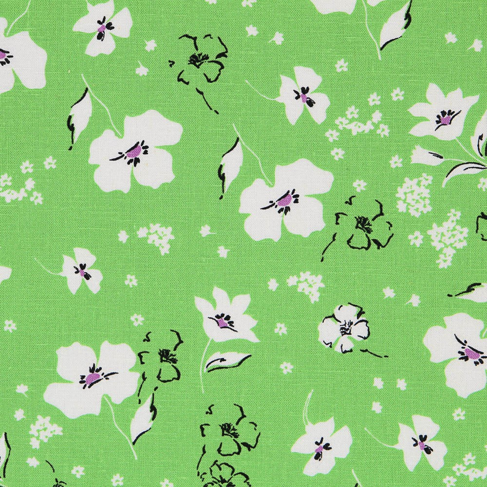 Viscose Petites Fleurs Vert - Ribes y Casals