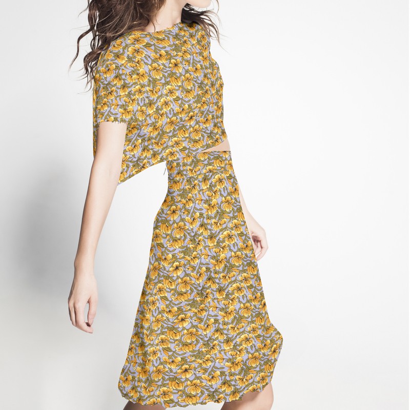 Viscose Flores Jaune - Ribes y Casals