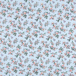 Crétonne Fleurs Viscose Bleu Clair - Ribes y Casals
