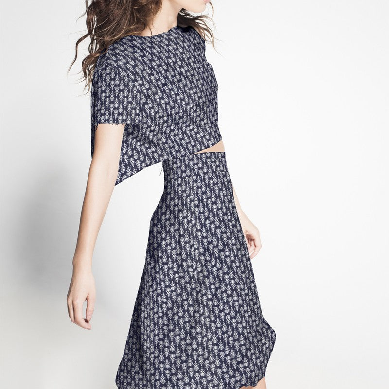 Viscose Géométrique Bleu Marine - Ribes y Casals