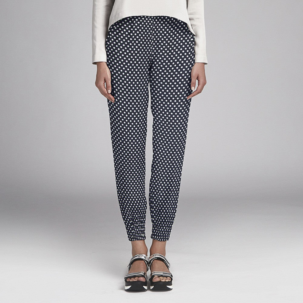 Viscose Pois Bleu Foncé - Ribes y Casals