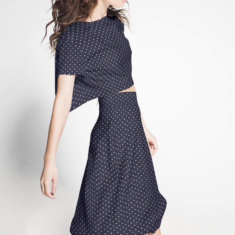 Viscose à Pois Fond marine - Ribes y Casals