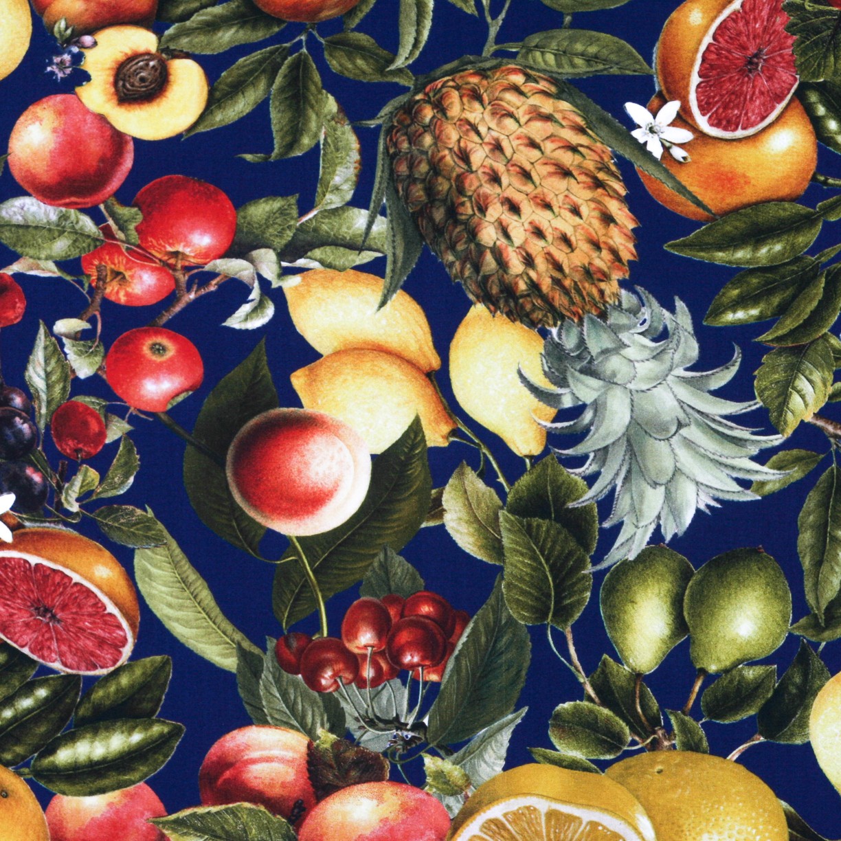 Viscose Lycra Fruits Bleu - Ribes y Casals