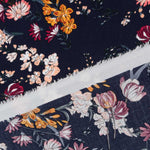 Viscose Fleurs Novembre Marine - Ribes y Casals