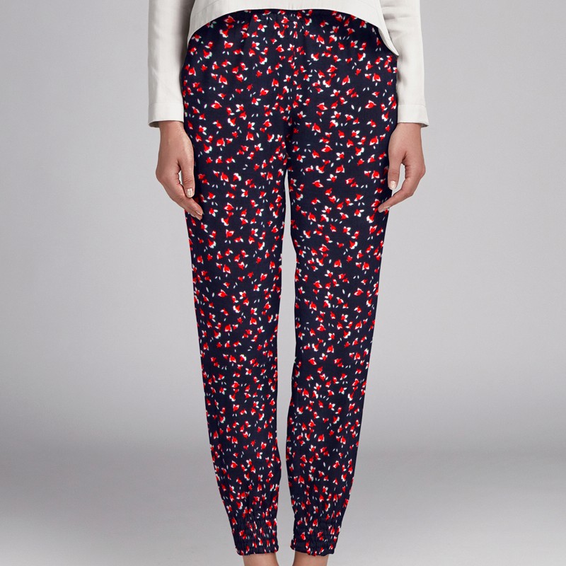 Viscose Pétales Bleu Marine - Ribes y Casals