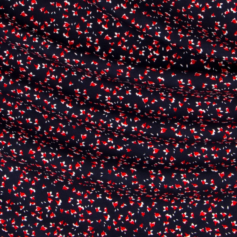 Viscose Pétales Bleu Marine - Ribes y Casals