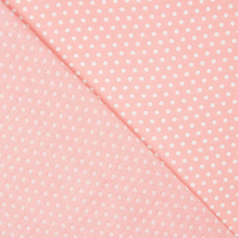 Viscose Pois Rose Blanc - Ribes y Casals