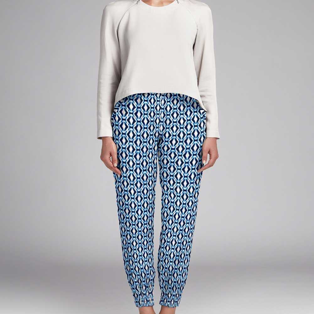 Viscose Fleurs Novembre Marine - Ribes y Casals