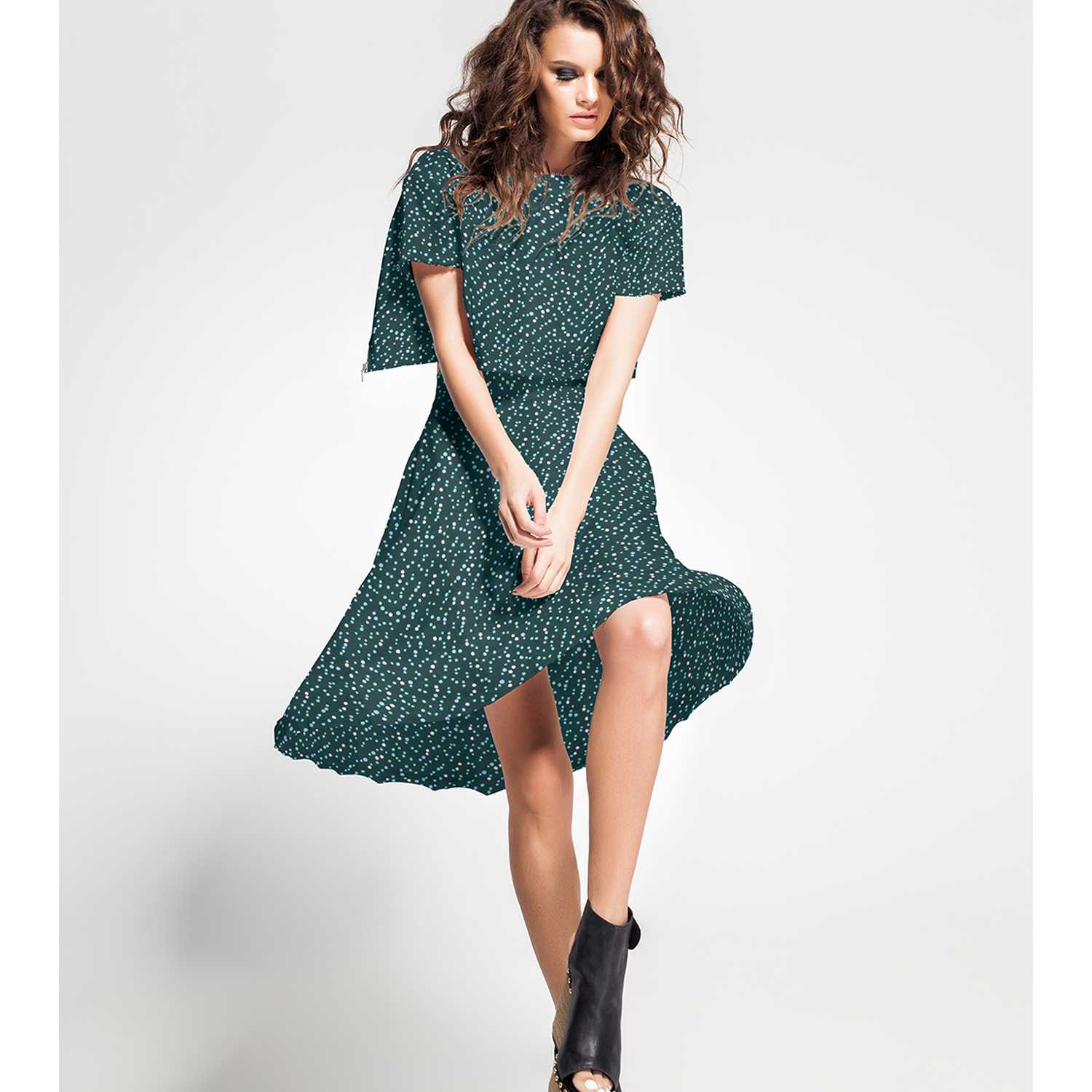 Viscose Pois Vert Forêt - Ribes y Casals