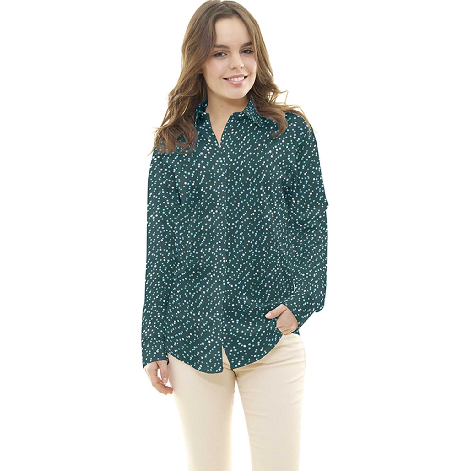 Viscose Pois Vert Forêt - Ribes y Casals