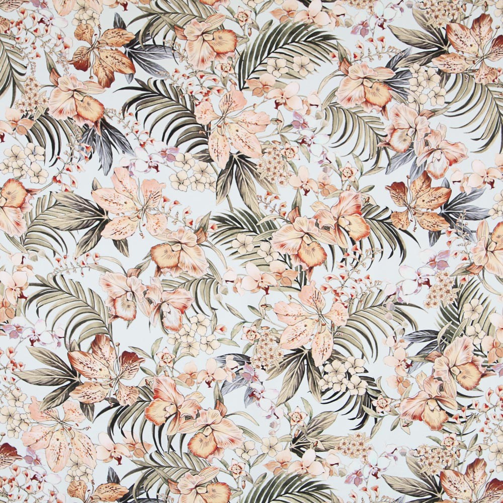 Viscose Imprimé Tropicale Bleu - Ribes y Casals