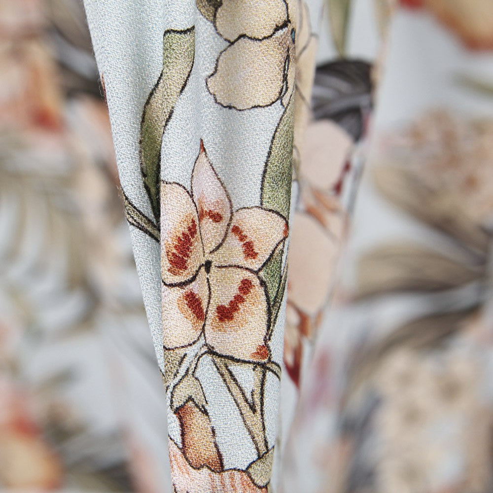 Viscose Imprimé Tropicale Bleu - Ribes y Casals