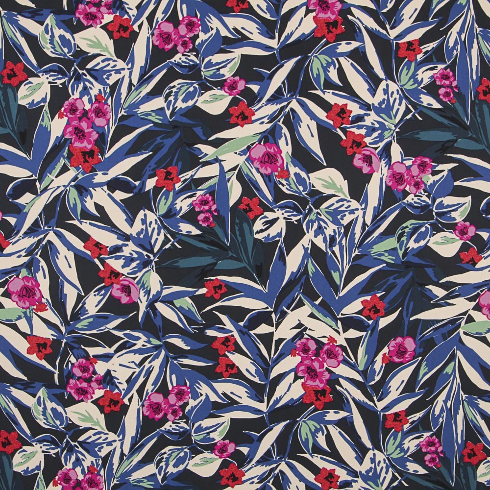 Viscose  Fleur Tropicale Lila - Ribes y Casals