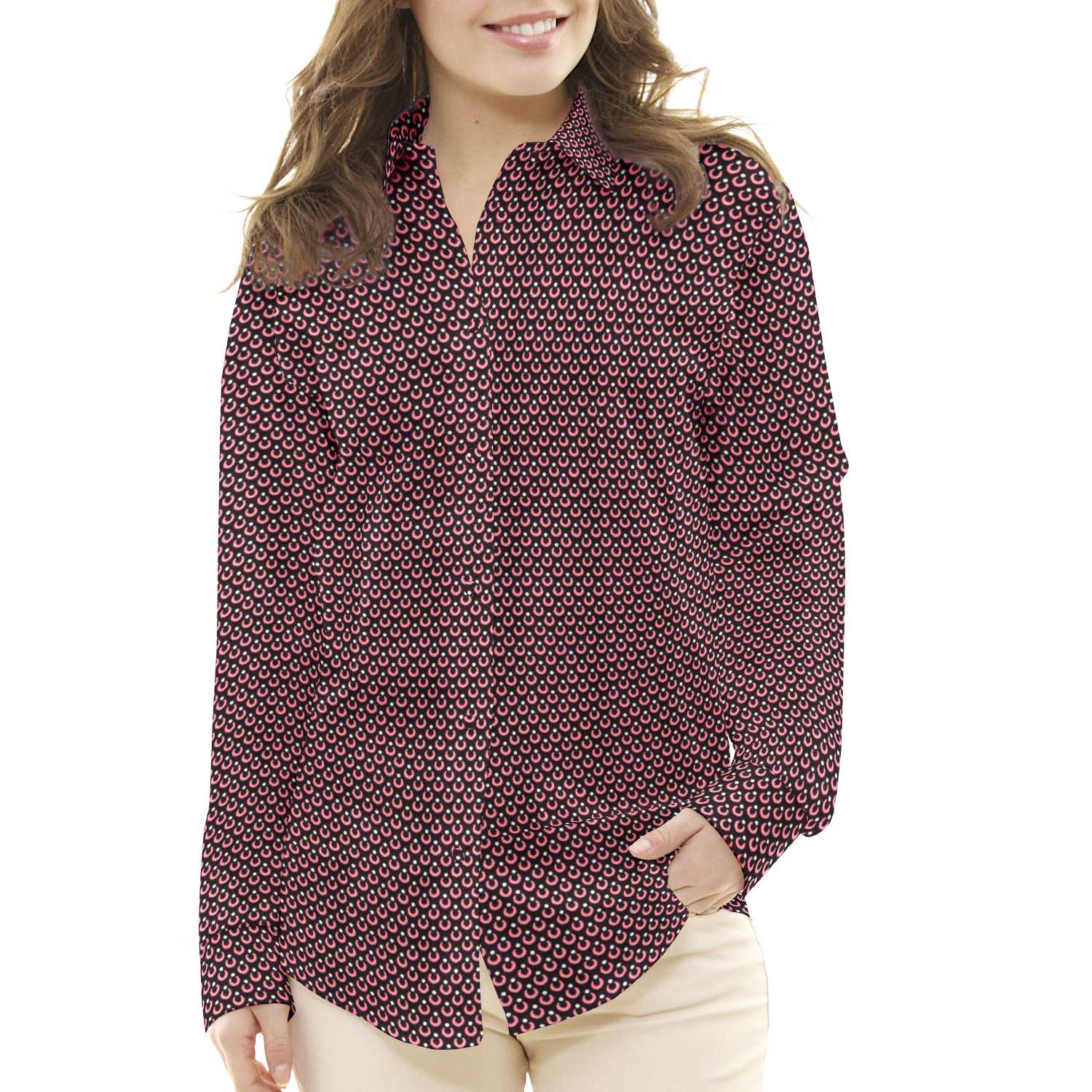 Viscose Hiver Cerceaux Rose - Ribes y Casals