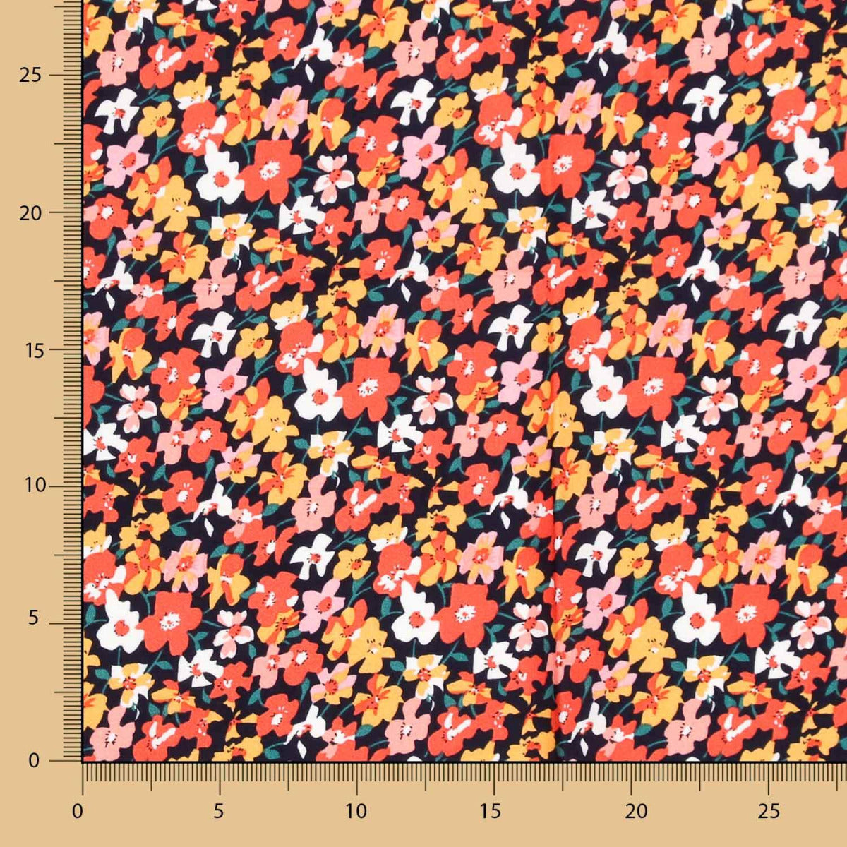 Viscose Multi Floral Coral - Ribes y Casals