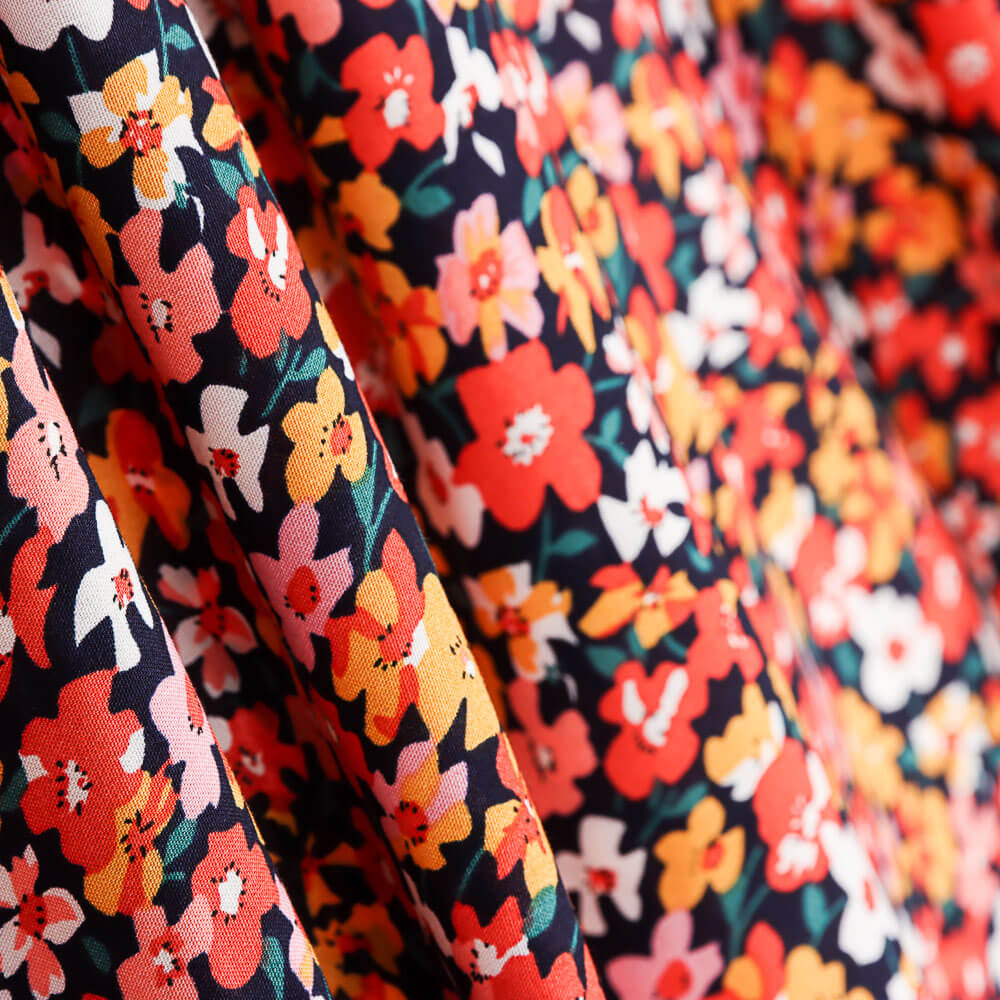 Viscose Multi Floral Coral - Ribes y Casals