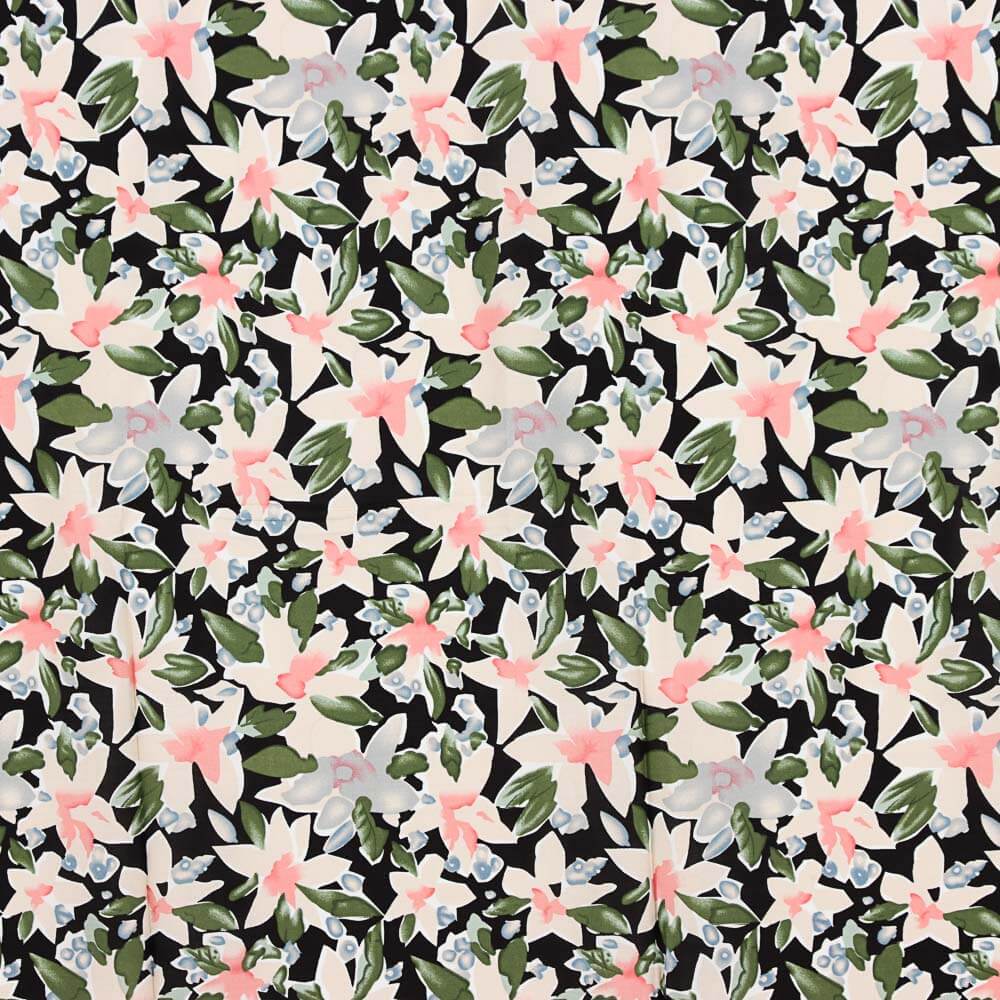 Viscose Fleurs Maxi Noir - Ribes y Casals