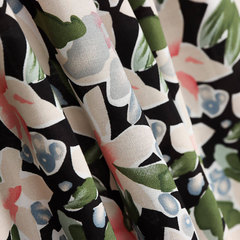 Viscose Fleurs Maxi Noir - Ribes y Casals