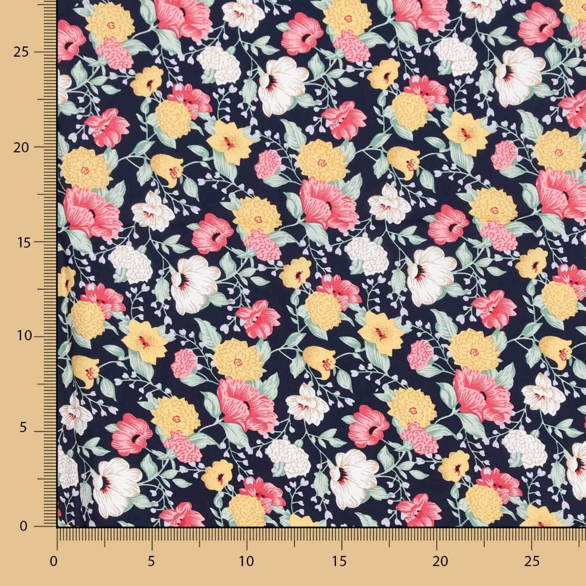 Viscose Crétonne Bleu Marine - Ribes y Casals