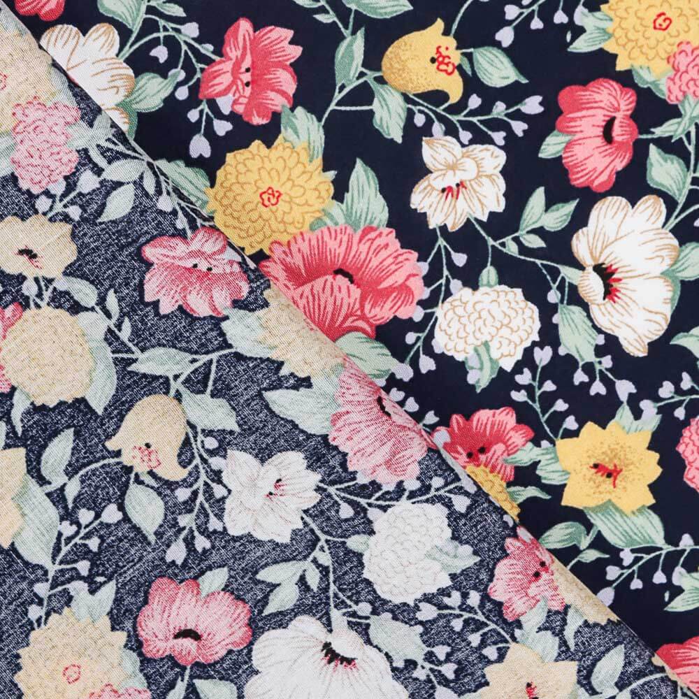 Viscose Crétonne Bleu Marine - Ribes y Casals