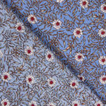 Viscose Bleu Denim A Fleurs - Ribes y Casals