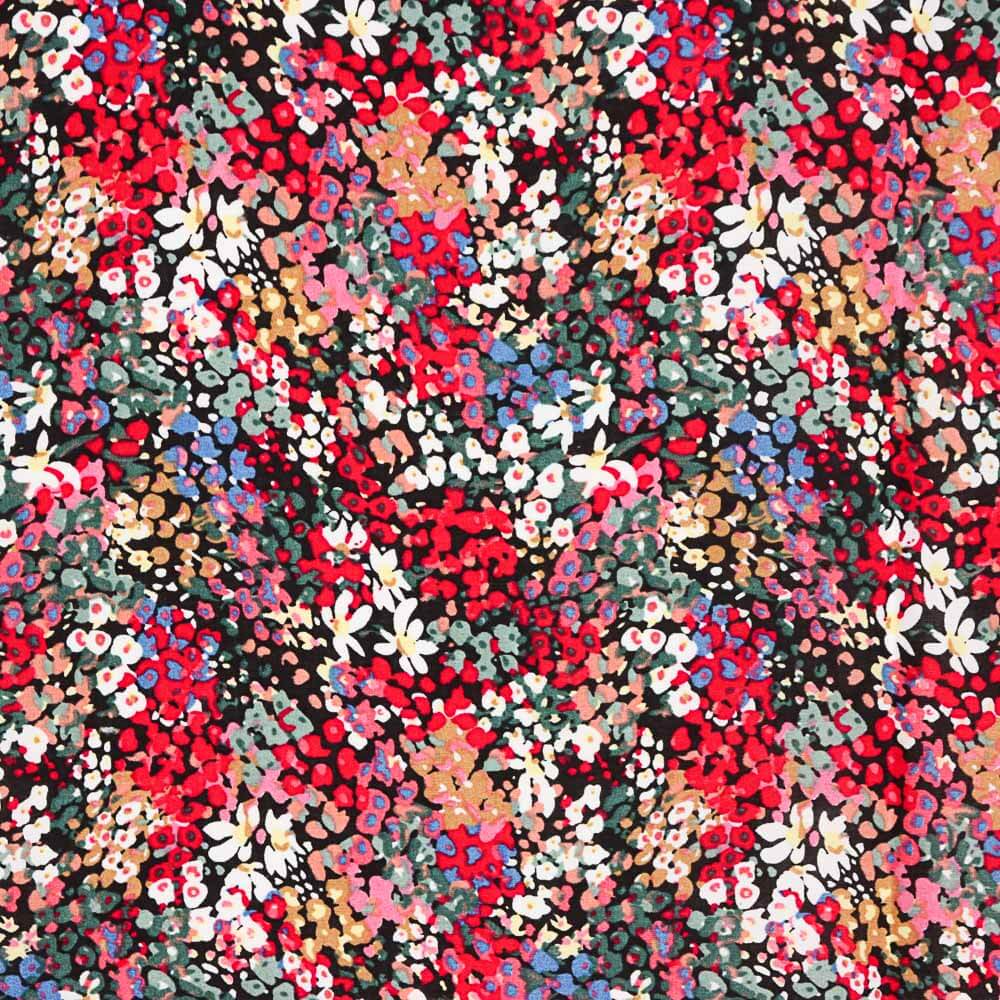 Viscose Floral Rouge Confetti - Ribes y Casals