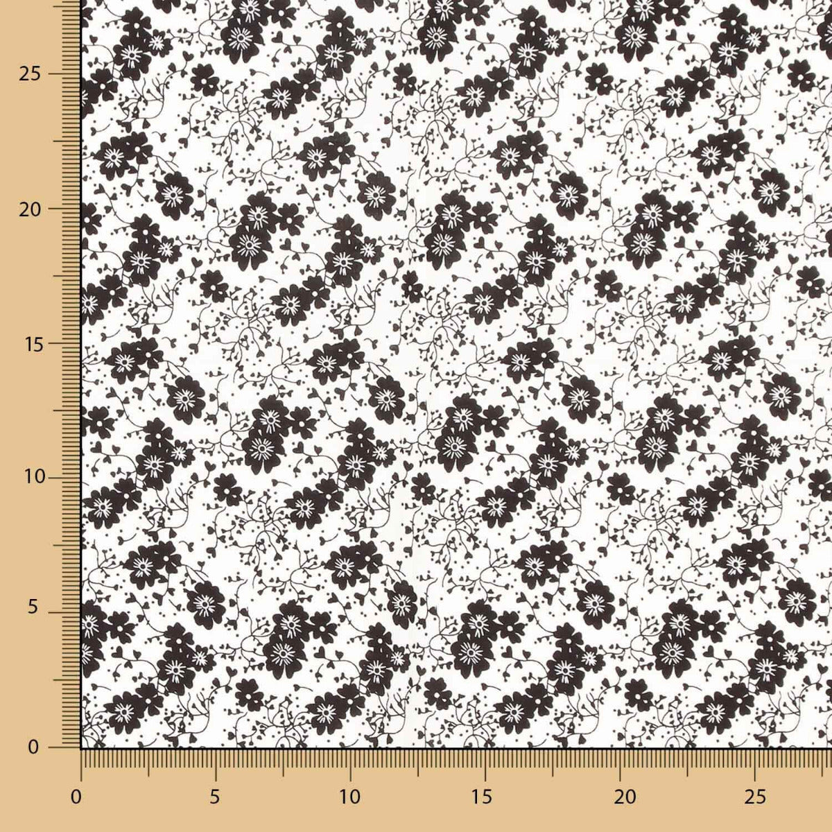 Viscose Fleur Pois Blanc - Ribes y Casals