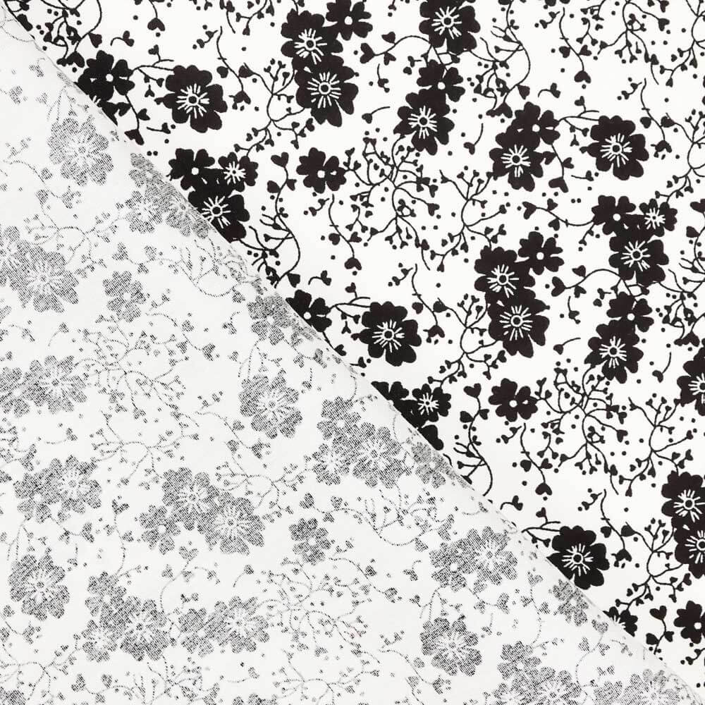 Viscose Fleur Pois Blanc - Ribes y Casals