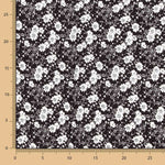Viscose Pois Flower Noir - Ribes y Casals
