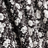 Viscose Pois Flower Noir - Ribes y Casals