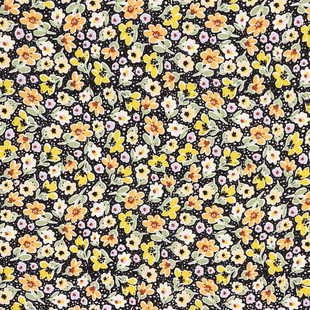 Viscose Fleurs Jaune Pois - Ribes y Casals