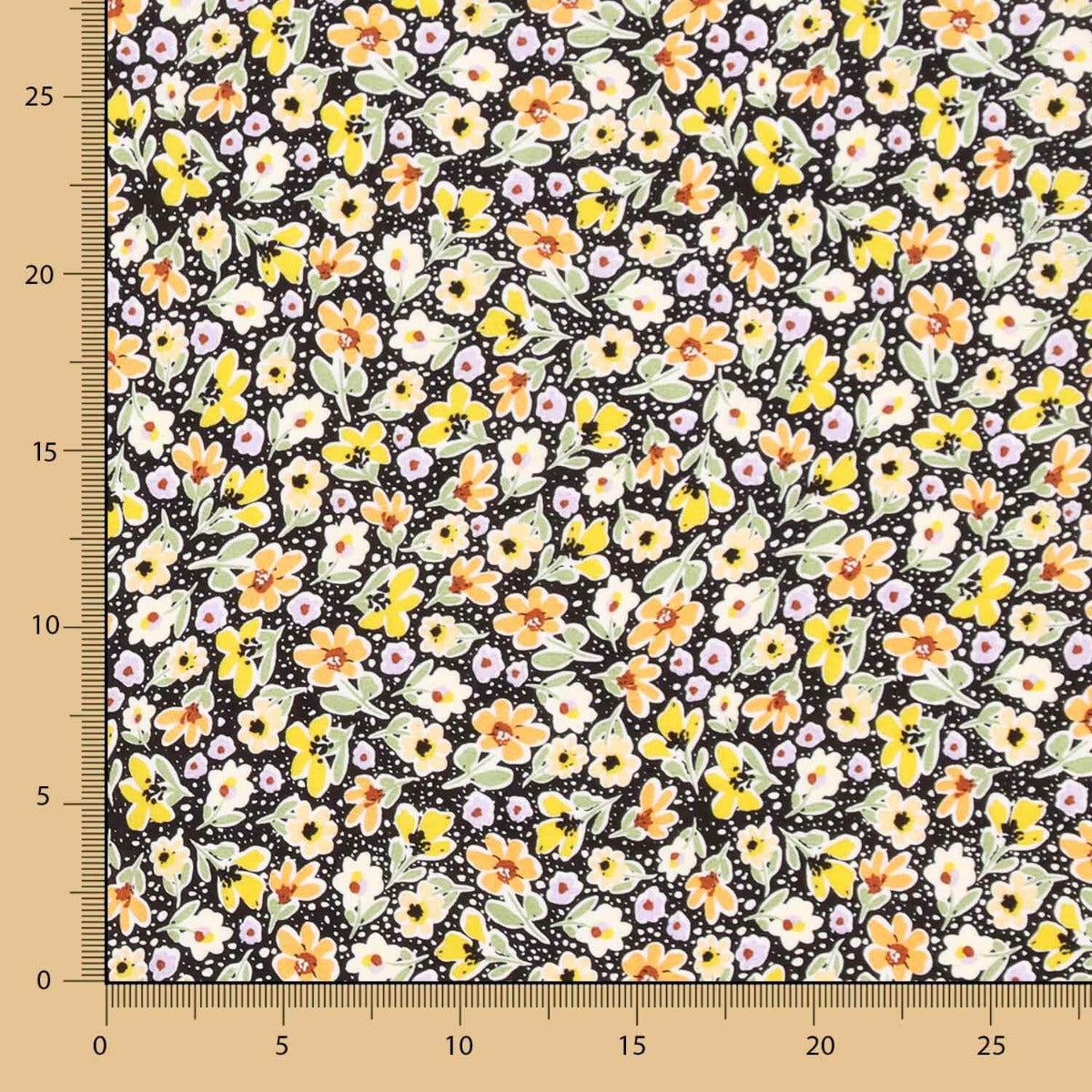 Viscose Fleurs Jaune Pois - Ribes y Casals