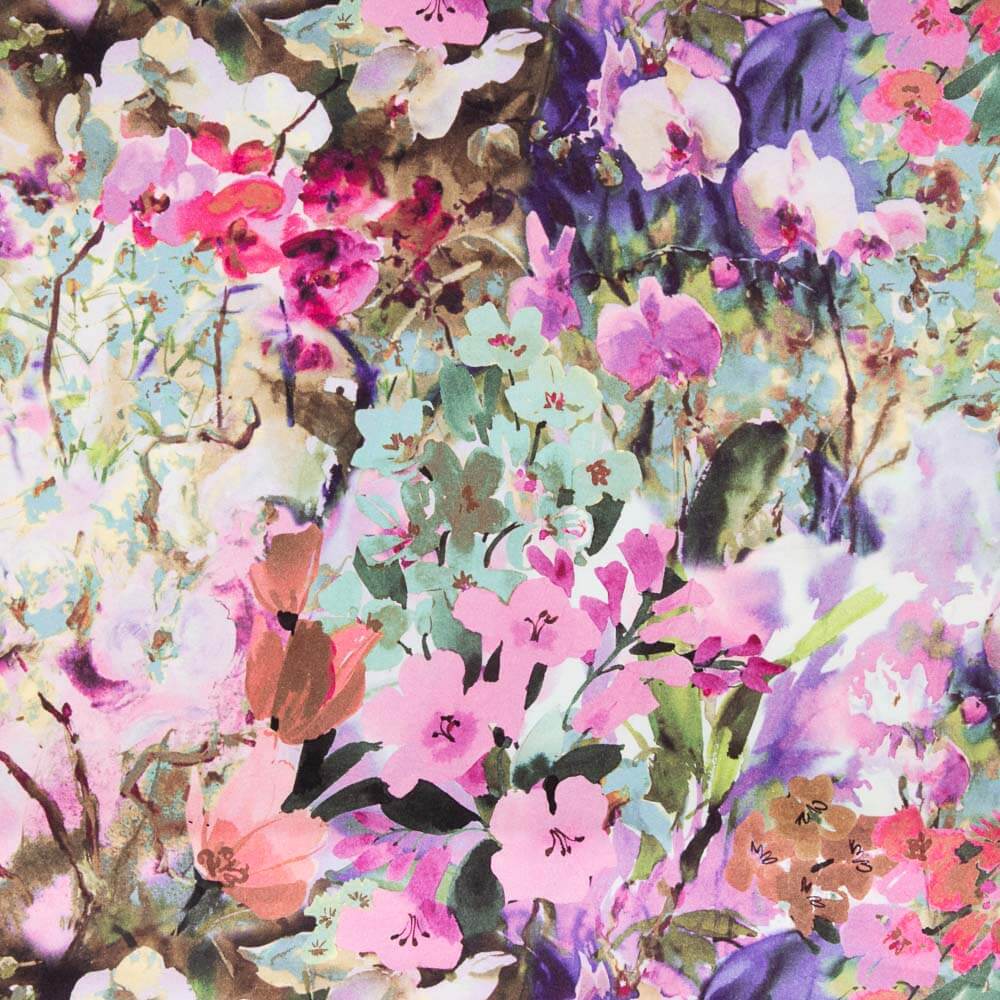 Crêpe Viscose Floral Aquarelle - Ribes y Casals