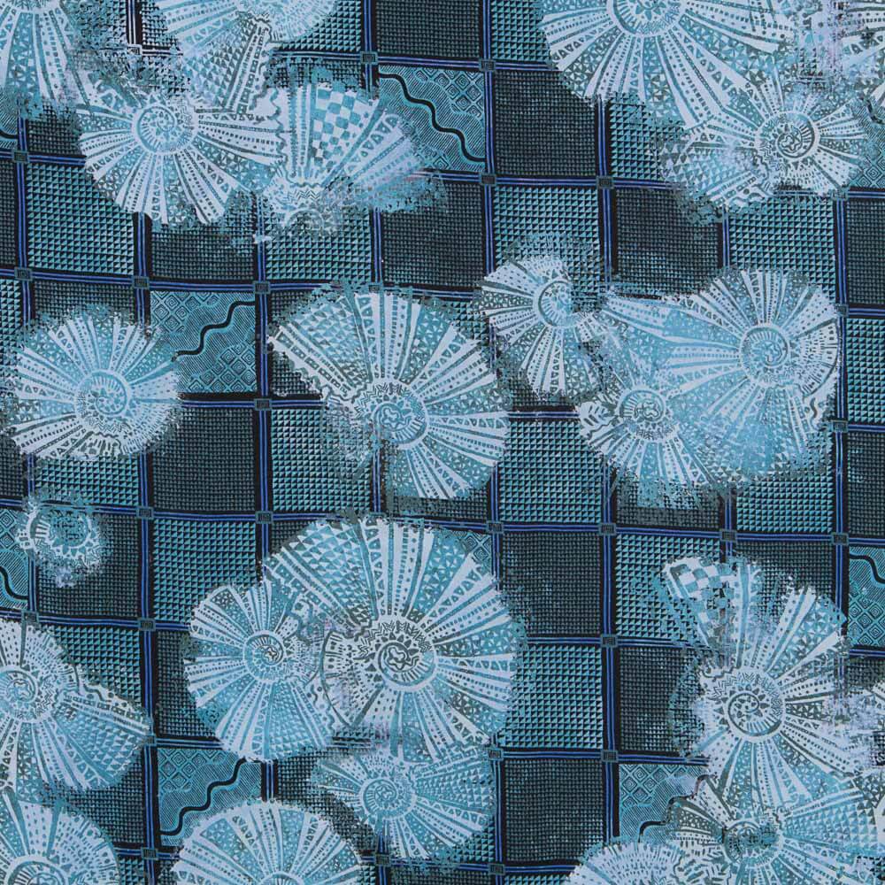 Viscose Coquillages Bleu Denim - Ribes y Casals