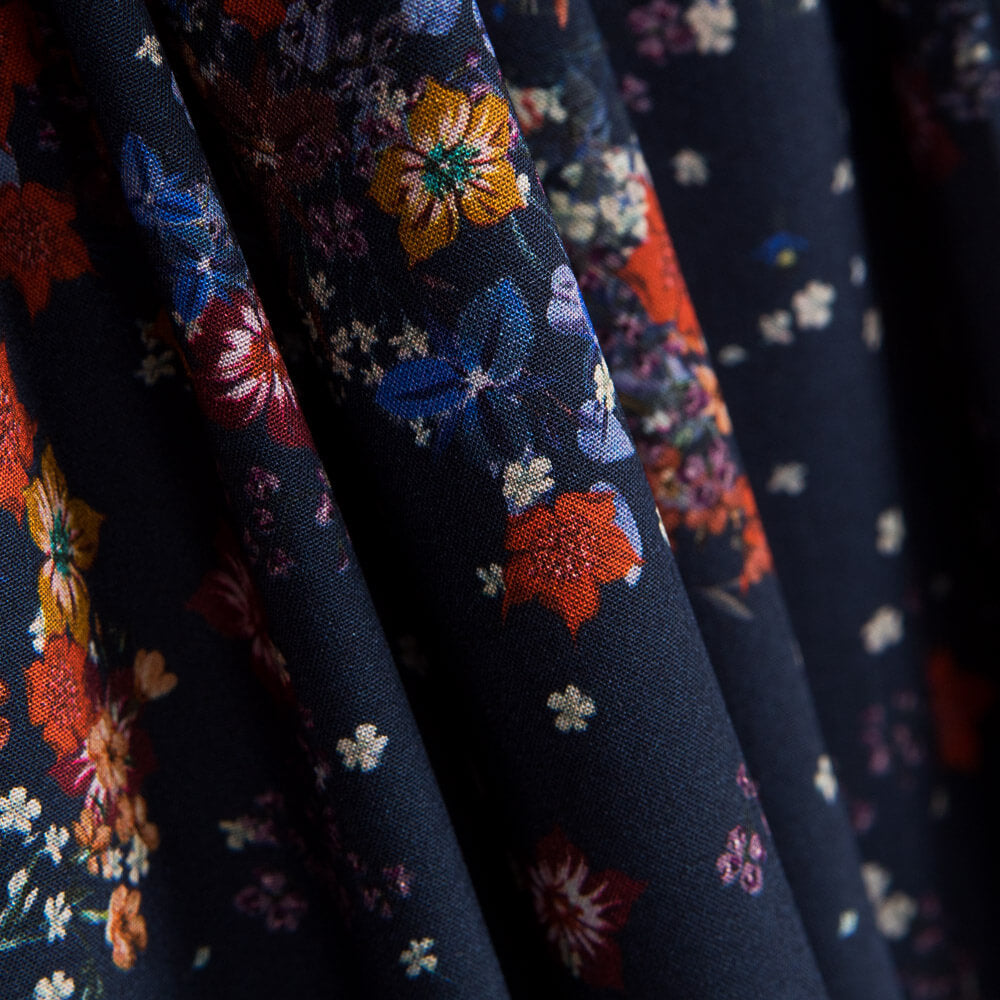 Viscose Bouquet Bleu Nuit - Ribes y Casals