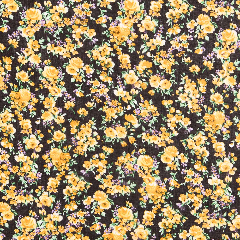 Viscose Cretonne Fleur Jaune - Ribes y Casals