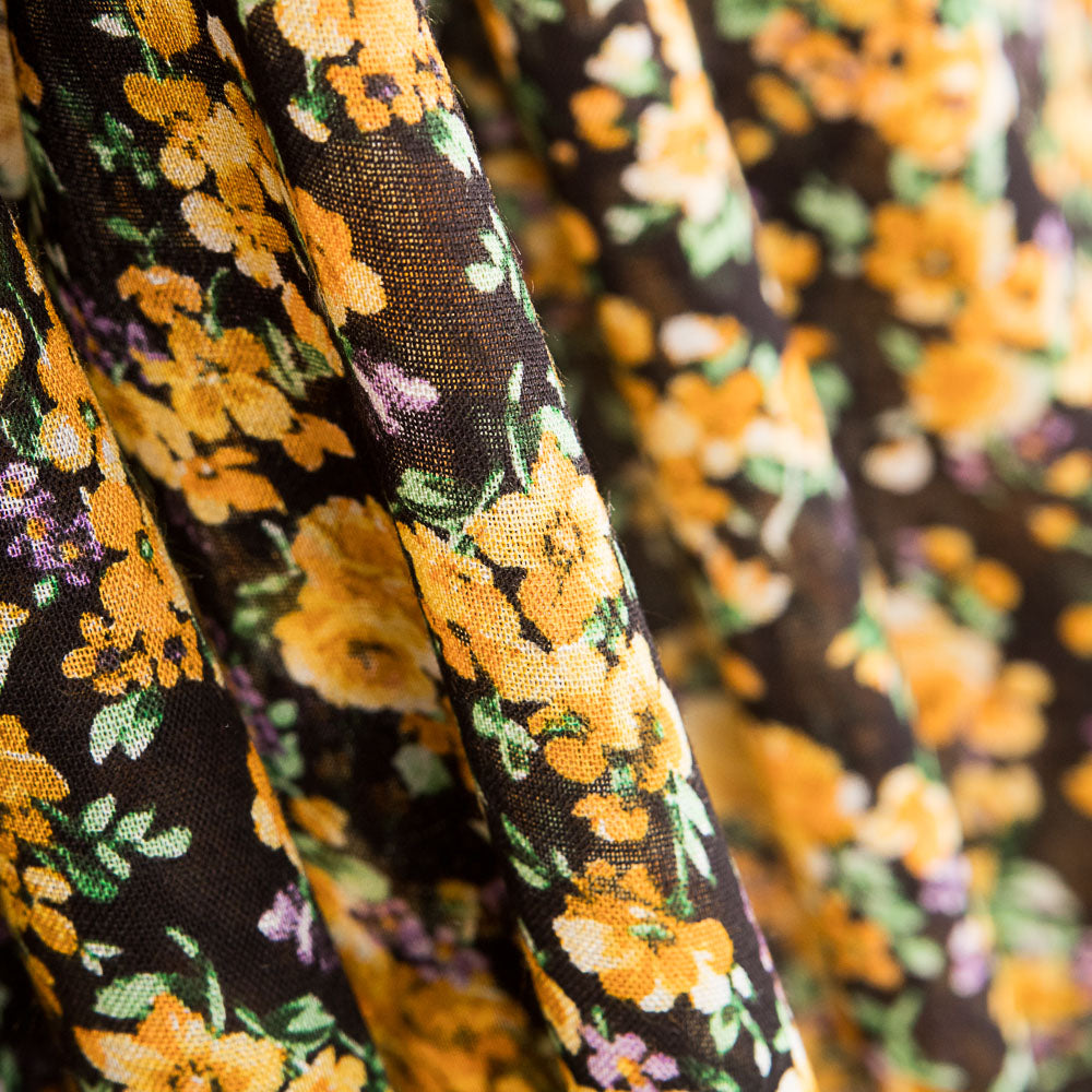 Viscose Cretonne Fleur Jaune - Ribes y Casals