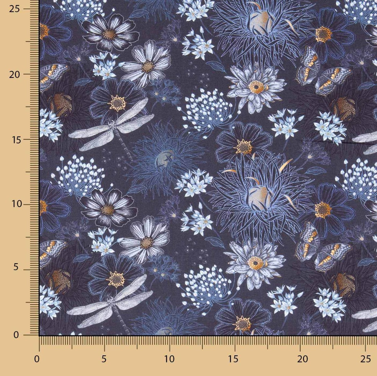 Viscose Imprimée Abaca Bleu - Ribes y Casals