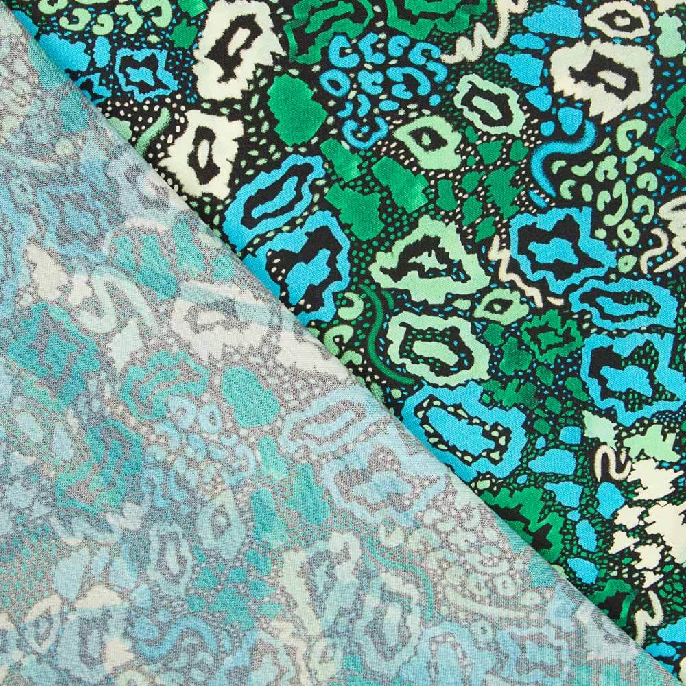 Viscose Imprimé Animal Vert - Ribes y Casals