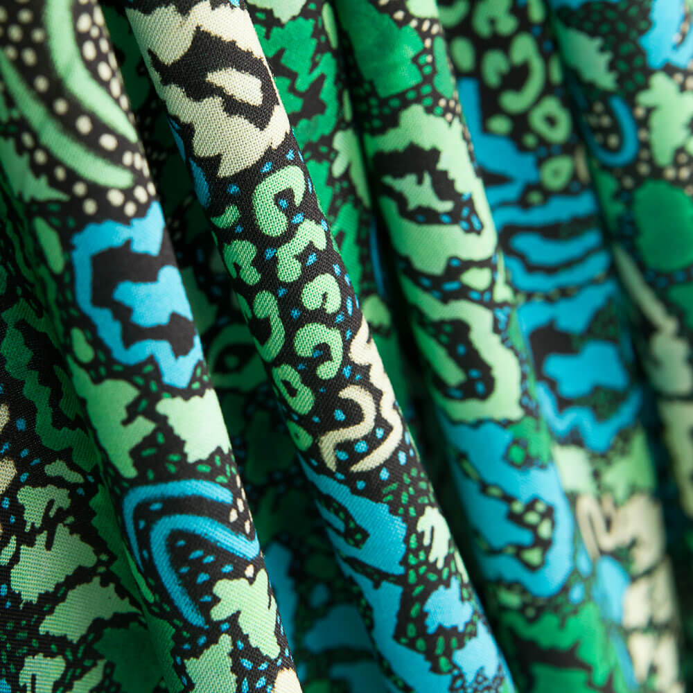 Viscose Imprimé Animal Vert - Ribes y Casals