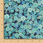 Viscose Imprimée Fleur 70 Bleu - Ribes y Casals