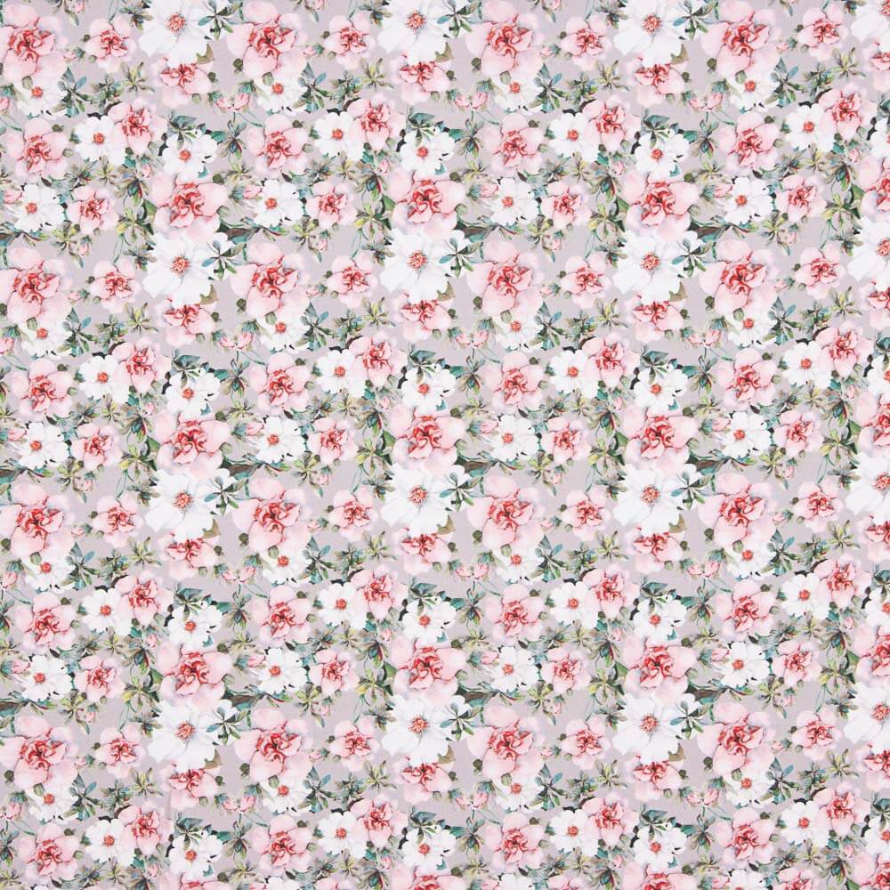 Bombon Viscose Imprimé Fleurs Roses - Ribes y Casals